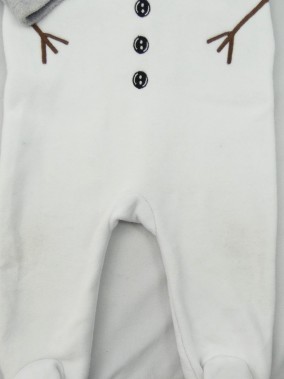 Pyjama 1p gris bonhomme neige TEX taille 12 mois