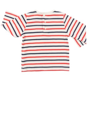 T-shirt ML rayures marine rouge taille 6 mois
