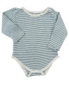 Body ML gris rayures vertes BABYCLUB taille 6 mois