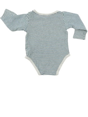 Body ML gris rayures vertes BABYCLUB taille 6 mois