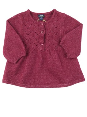 Robe bordeaux fil  rose...