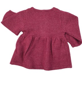 Robe bordeaux fil  rose KIABI taille 1 mois