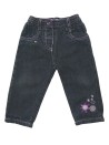 Pantalon jeans fleur violette TEDDY LU taille 12 mois