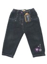 Pantalon jeans fleur violette TEDDY LU taille 12 mois