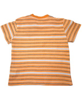 T-shirt MC rayures oranges KIMADI taille 12 mois