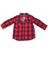 Chemise ML carreaux noirs et rouges H&M taille 12 mois