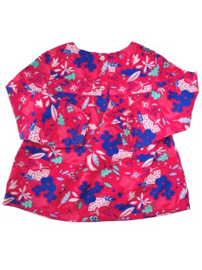 T-shirt blouse ML fleurie SERGENT MAJOR taille 24 mois