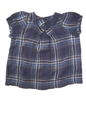 T-shirt blouse MC à carreaux et nœud BOUT'CHOU taille 24 mois