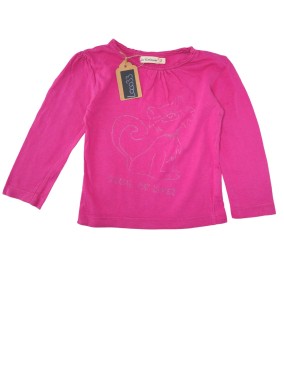 T-shirt ML rose cat lover IN EXTENSO taille 24 mois