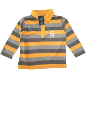 T-shirt ML à rayures jaunes et grises TOUT COMPTE FAIT taille 24 mois
