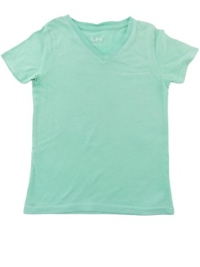 T-shirt MC turquoise uni LH LA HALLE taille 4 ans