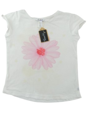 T-shirt manches courtes fleurs rose OKAIDI taille 6 ans