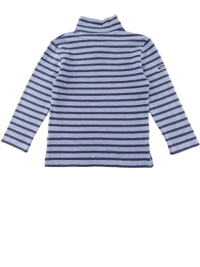 T-shirt ML à rayures bleues MOUSSAILLON taille 6 ans