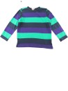 T-shirt ML à rayures bleu vert violet DPAM taille 6ans