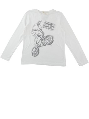T-shirt ML blanc under vélo...