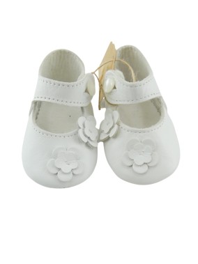 Chaussures blanches fleur taille 0-6mois