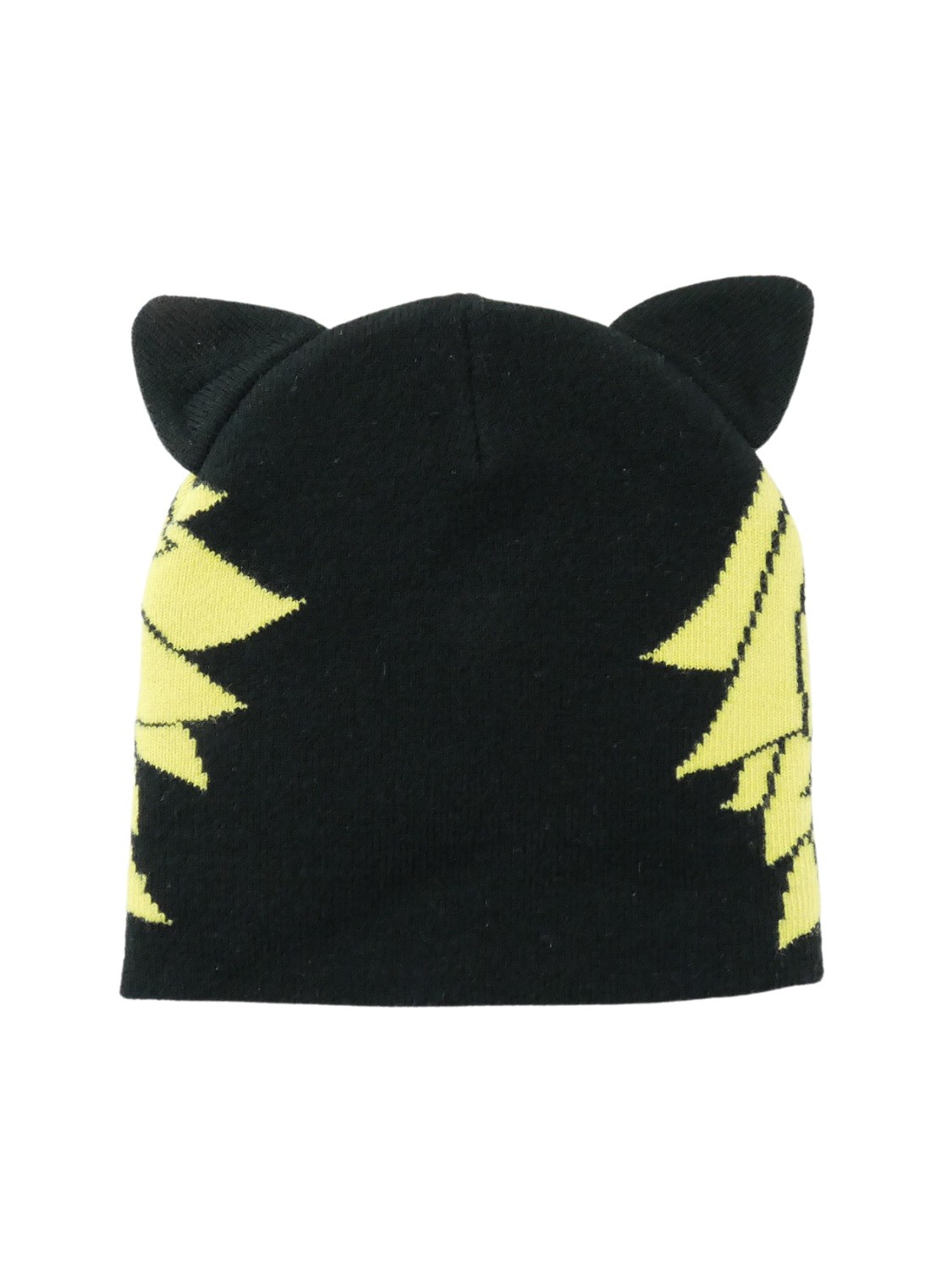 Bonnet chat noir pour bébé taille 3 - 6 mois, tricoté main