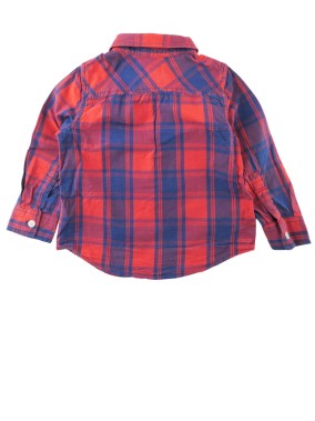 Chemise ML à carreaux rouges bleus TEX taille 24 mois