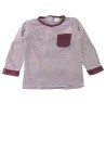 T-shirt ML à rayures bordeaux et blanches LA REDOUTE taille 24mois