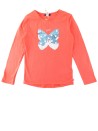 T-shirt ML corail papillon sequins OKAIDI taille 8 ans