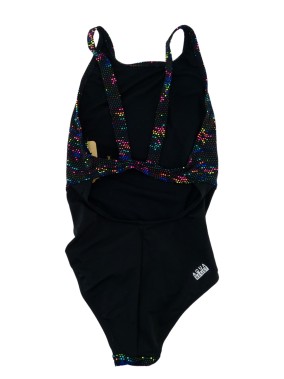 Maillot de bain noir pois fluo NABAIJI taille 8 ans