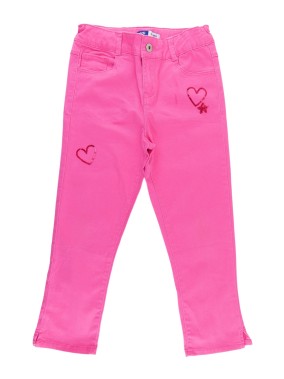 Pantalon jeans rose cœur...