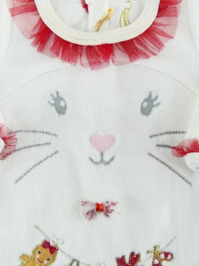 Pyjama une pièce chat nœud paillettes SERGENT MAJOR taille 1 mois