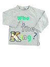 T-shirt ML king gris PIK OUIC taille 9 mois