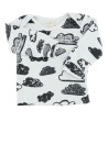 T-shirt ML nuages noir taille 9 mois