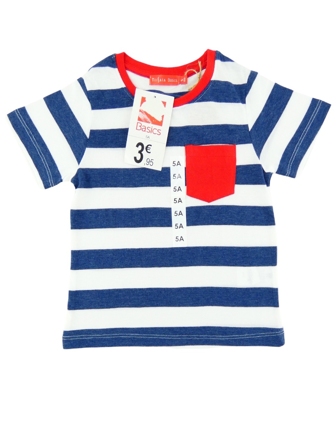 T shirt MC poche rouge TISSAIA taille 5 ans