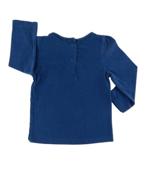 T-shirt ML dentelle bleu marine BABY CLUB taille 6 mois