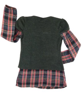 Pull chemise ML boutons rouges LOLLY WEAR taille 10 ans