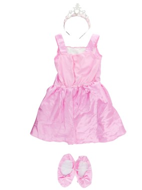 Robe SM princesse rose avec couronne à plume DREAM DAZZLERS taille 3-6 ans déguisement